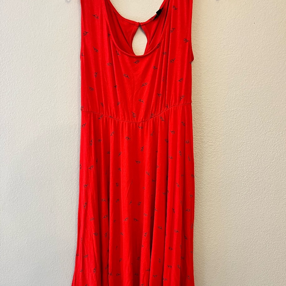 Torrid Red Dress with Heart Sunglasses Print - Size 00 - Perfect for Summer